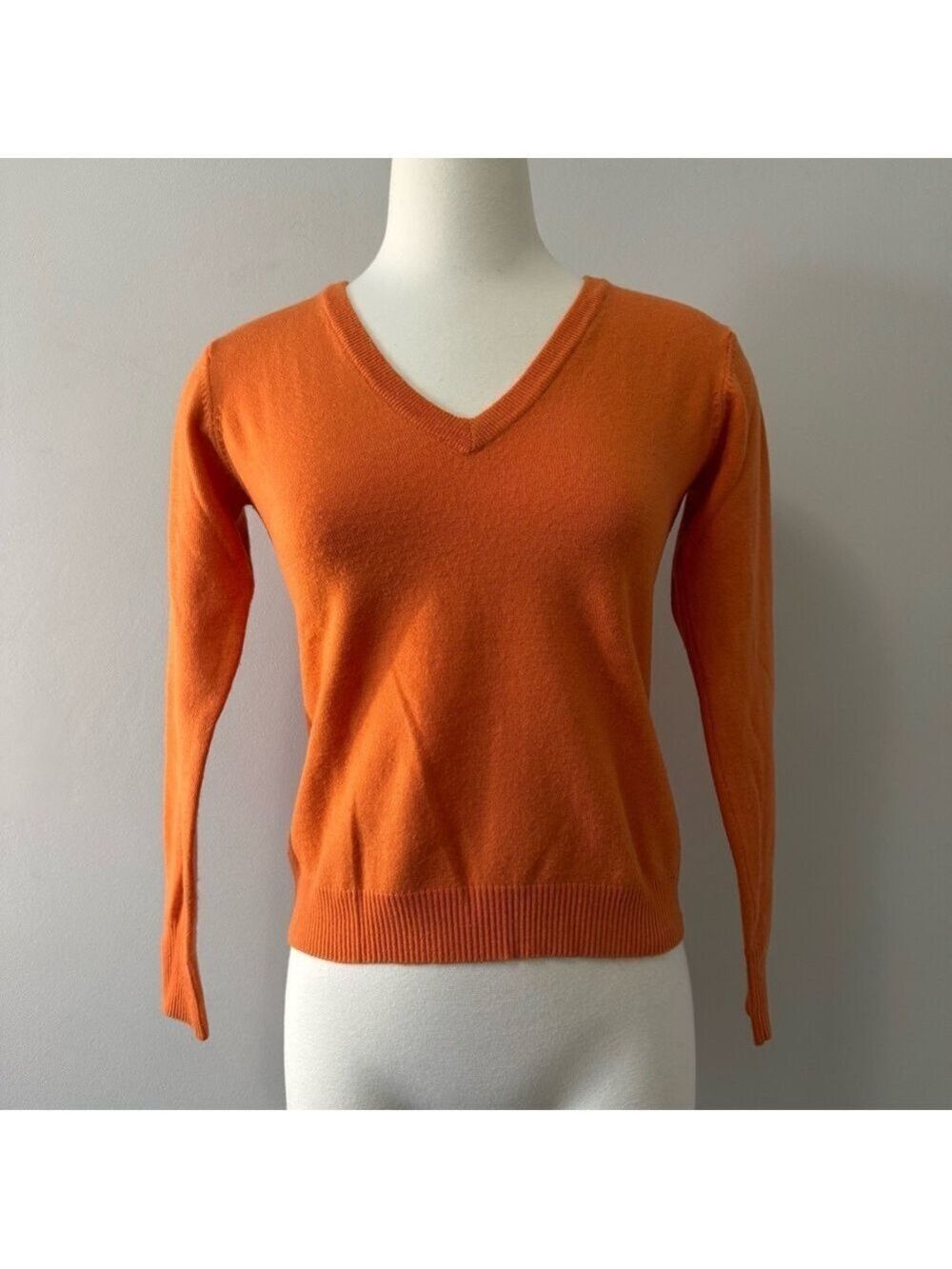 Club Monaco Vivid Orange V-Neck Sweater